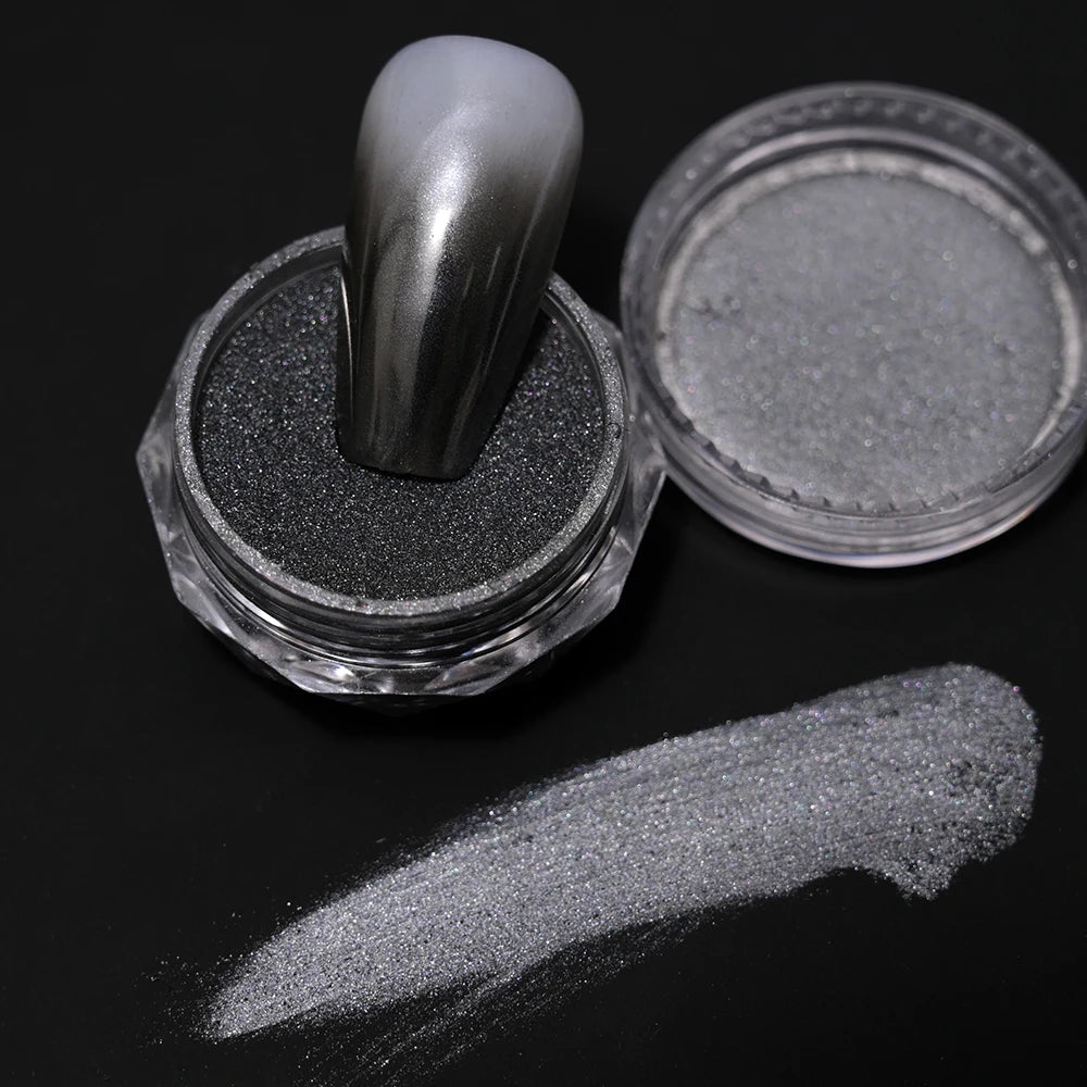 Pearl White Nails Glitter Aurora - Hailey Bieber Nails Moonlight Powders Fritillary Shell Mirror Pigment Nail Decoration
