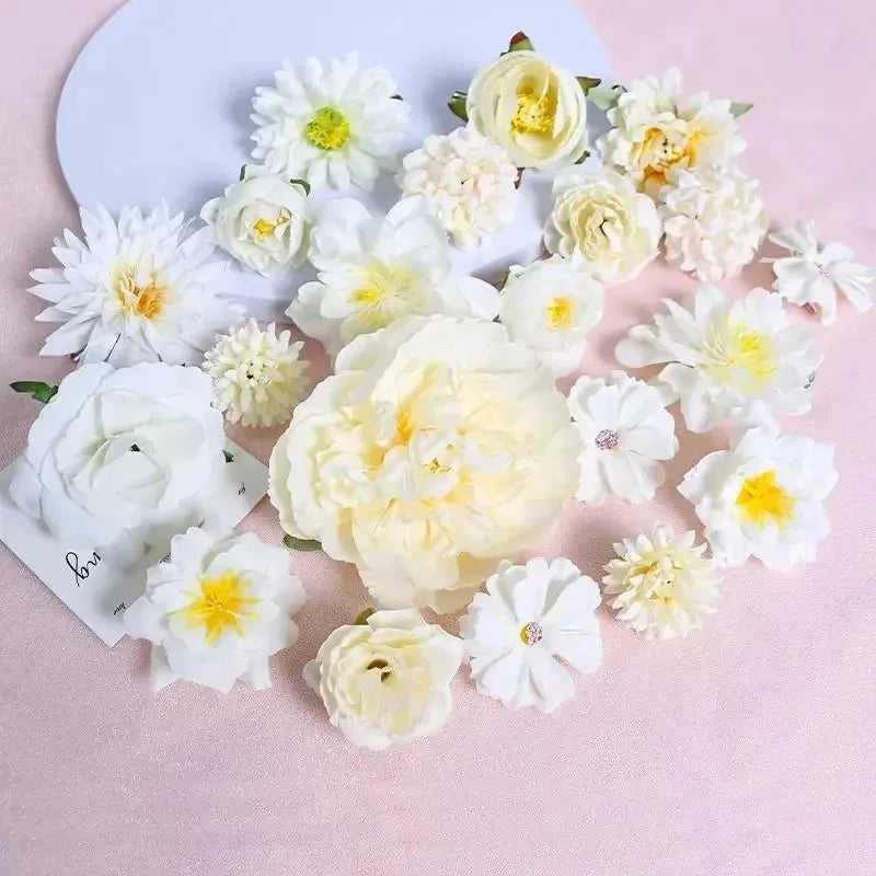 1Bag Artificial Flower Head For Home Room Wedding Decoration Handmade Craft Wreath Christmas Tree Decor 2025 Navidad Supplies
