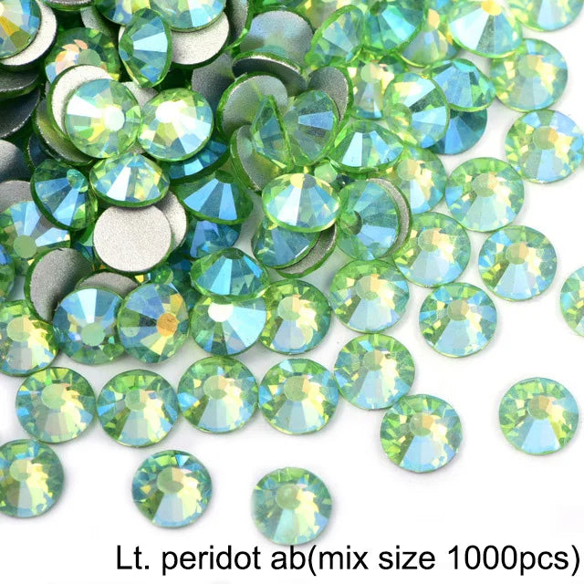 1440Pcs/Pack Flatback 3D Glass Swarovsky DIY Nails Rhinestones Art Decoration Shiny Crystal Stones Gems Manicure
