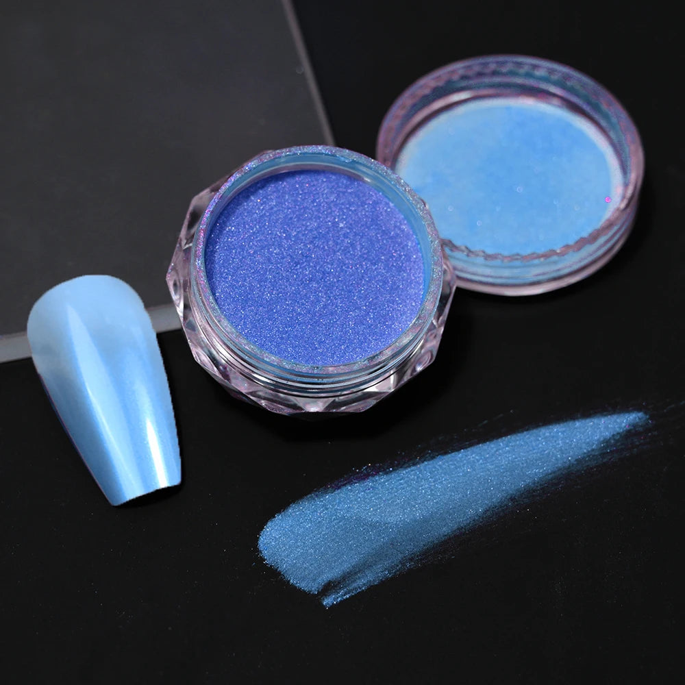 Pearl White Nails Glitter Aurora - Hailey Bieber Nails Moonlight Powders Fritillary Shell Mirror Pigment Nail Decoration