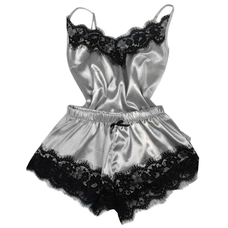 Ladies Spring And Summer Ice Silk Thin Halter Home Service Satin Night Dresses Sexy Pajamas Women's Silk Suspender Nightdress