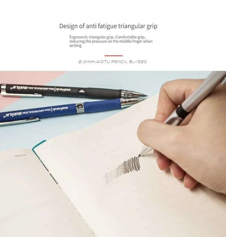 2.0mm Mechanical Pencil With Black/Color Lead Refill Automatic Pencil Art Drawing Painting Sketching School & Office Stationery
