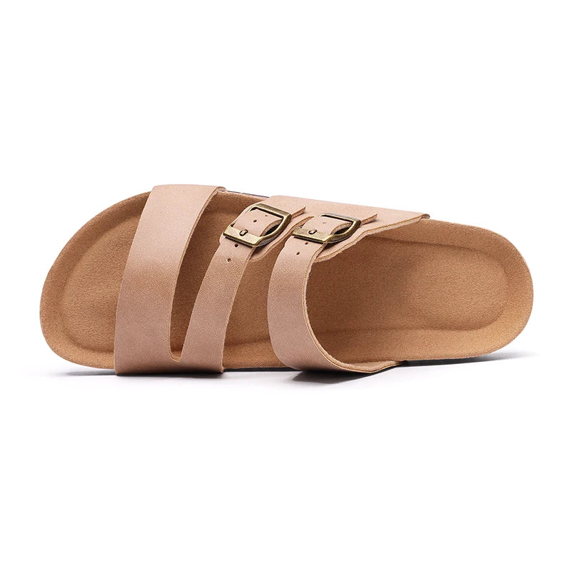 Kidmi New Women Sandals With Three Straps Summer Nonslip Sandals Casual Ladies Beach Sandals Soft Holiday Pool Cloud Sandals