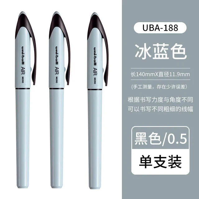 Japan Uniball Gel Pen AIR Straight Liquid Signature Pen UBA-188 Black Technology 0.5/0.7mm Free Writing School Supplies