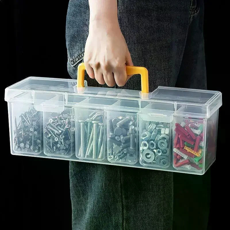 Hardware Tool Storage Box, Multi-Compartment Transparent Tool Organizer, Screw And Accessory Sorting Box, Household Screw, Wrenc