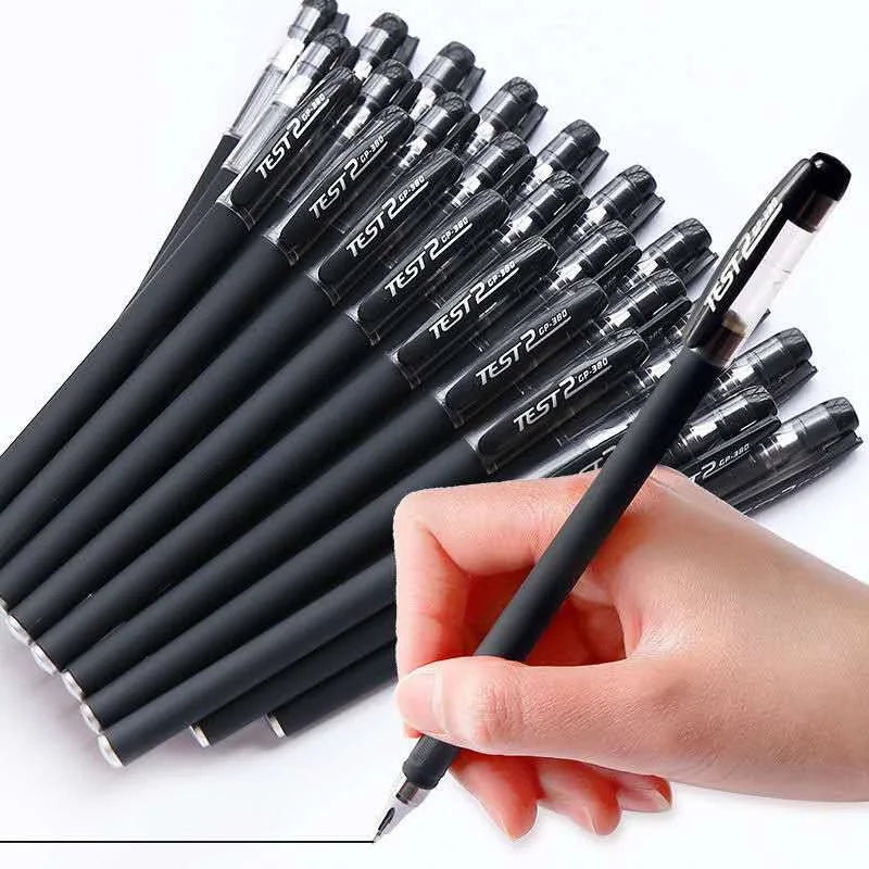 10Pcs/Set Gel Pens Set 0.5mm Black Ink Refill Gel Pen Bullet Tip School & Office Supplies Stationery Kawaii Accessory Stationery