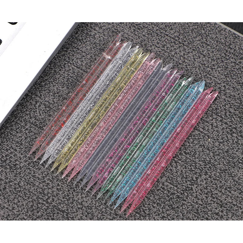 50/100 Pcs Reusable Double-Ended Cuticle Tool - Crystal Nail Art Pusher for Manicure & Pedicure