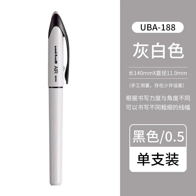 Japan Uniball Gel Pen AIR Straight Liquid Signature Pen UBA-188 Black Technology 0.5/0.7mm Free Writing School Supplies