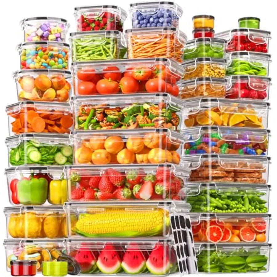 70 PCS Food Storage Containers with Lids Airtight Set Including 35 Containers and 35 Lids 100 Leak Proof Design Ideal for Meal