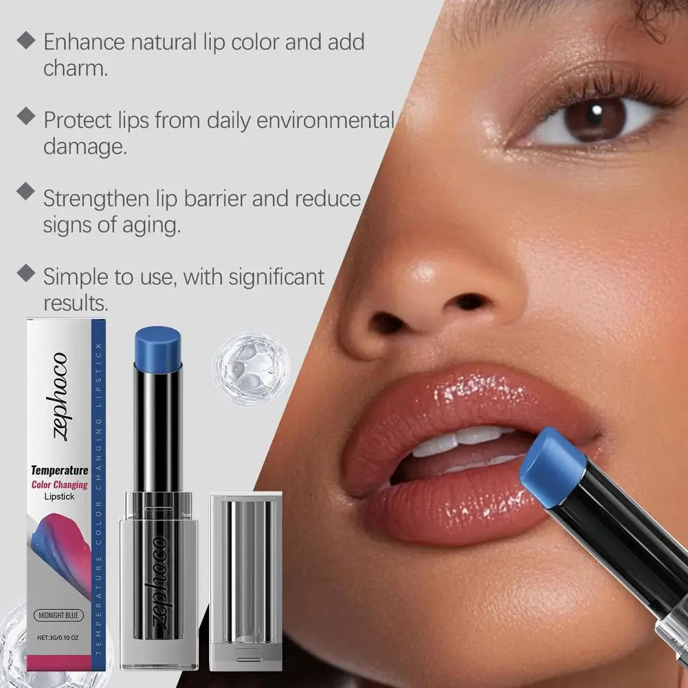 Temperature-Sensitive Color-Changing Lipstick Deeply Nourishing Prevents Dryness And Cracking Fades Lip Lines Locks In Moisture
