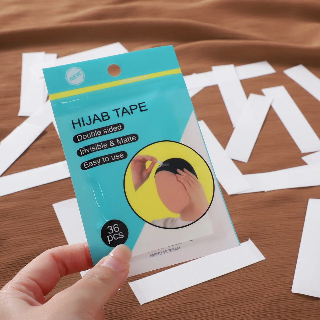 36pcs/set Hijab Tape Muslim Women Hijab Accessory Non-slip Undercap Scarf Double Sided Transparent Removeable Tape Easy to Use
