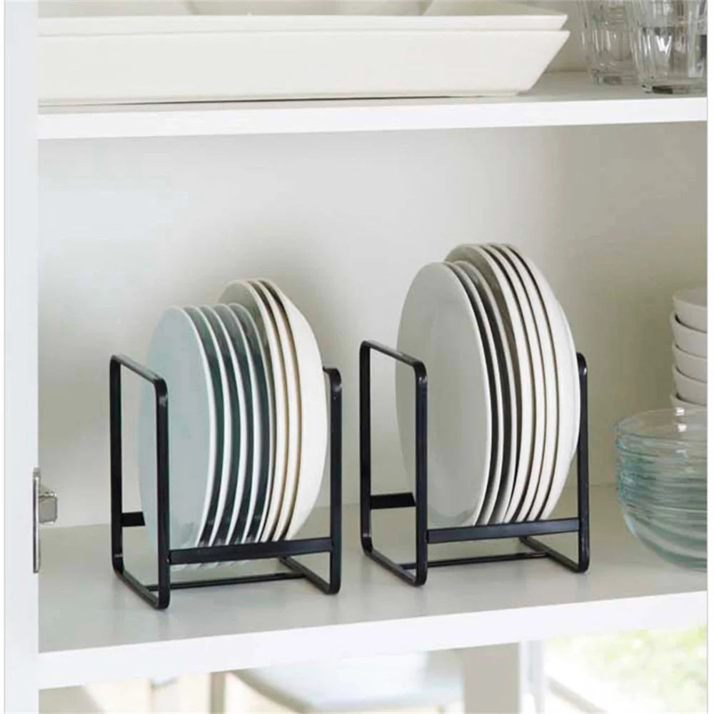 kitchen cabinet plate storage countertop dish rack drawer dinner plate partition drain rack layered storage rack
