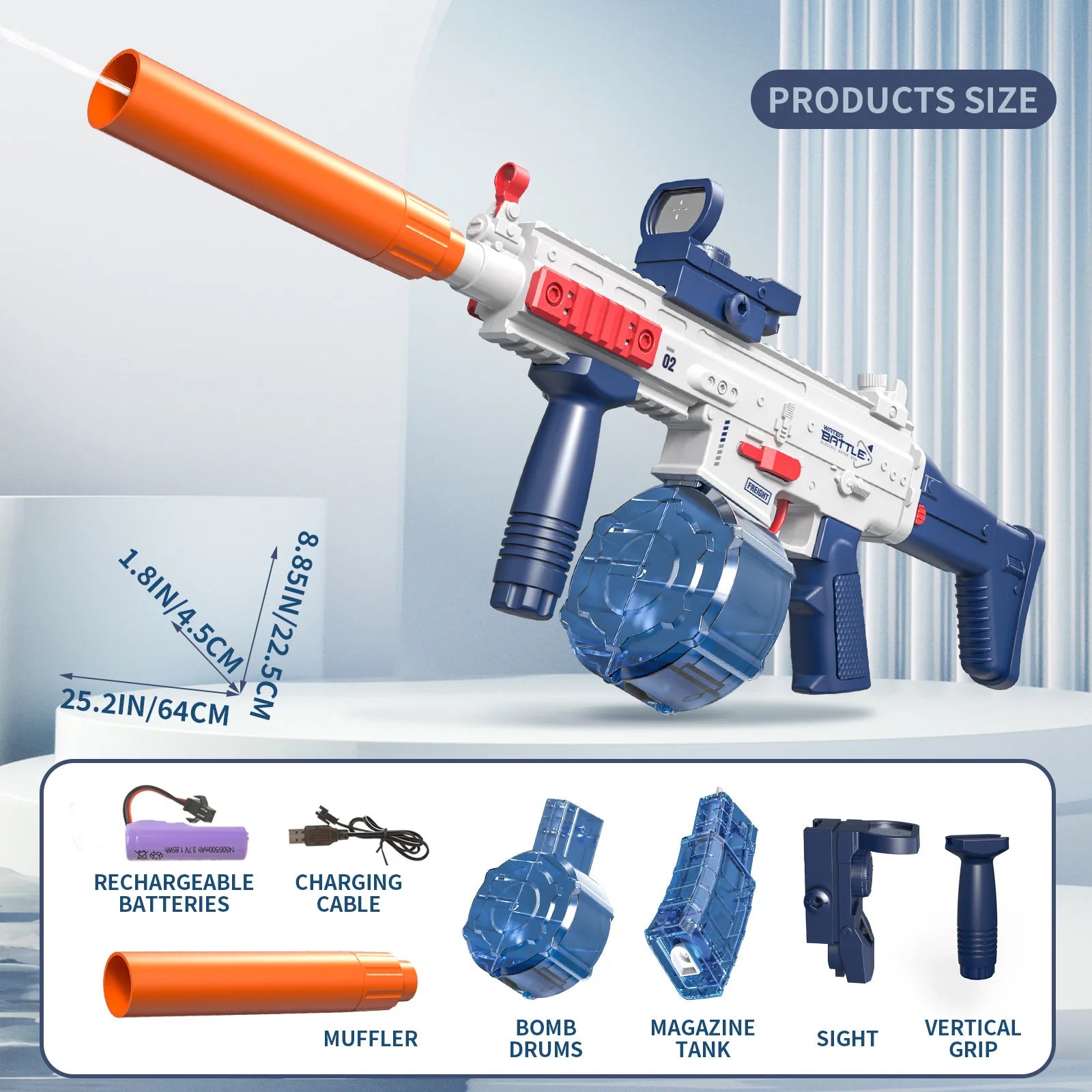 Water Gun Electric Toy High Pressure Full Auto Pool Games Beach Pistol Shooting toy Summer Outdoor Adults Boys Girls Water gun