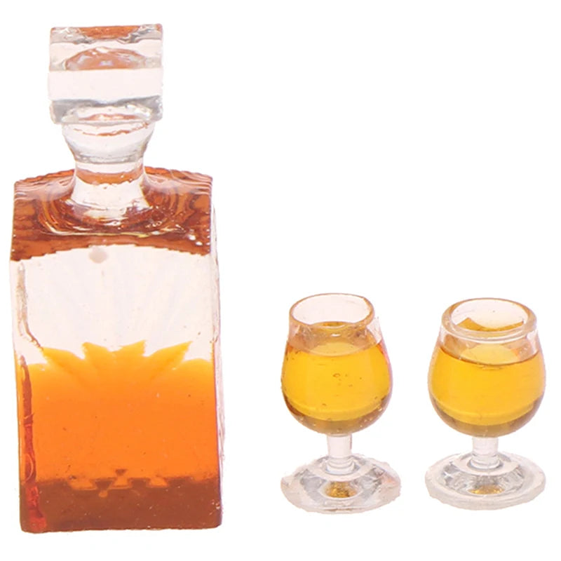 1 Set 1/12 Miniature Wine Bottles Dollhouse Kitchen Accessories - Mini Dolls House Living Room Accessories Beer Drink Bottles