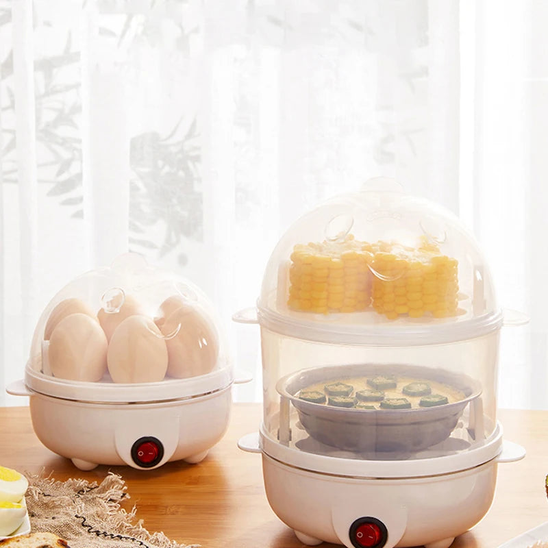 Multifunction Electric Egg Cooker Double Layers Egg Boiler Corn Milk Rapid Breakfast Cooking Egg Steamer Appliances Kitchen