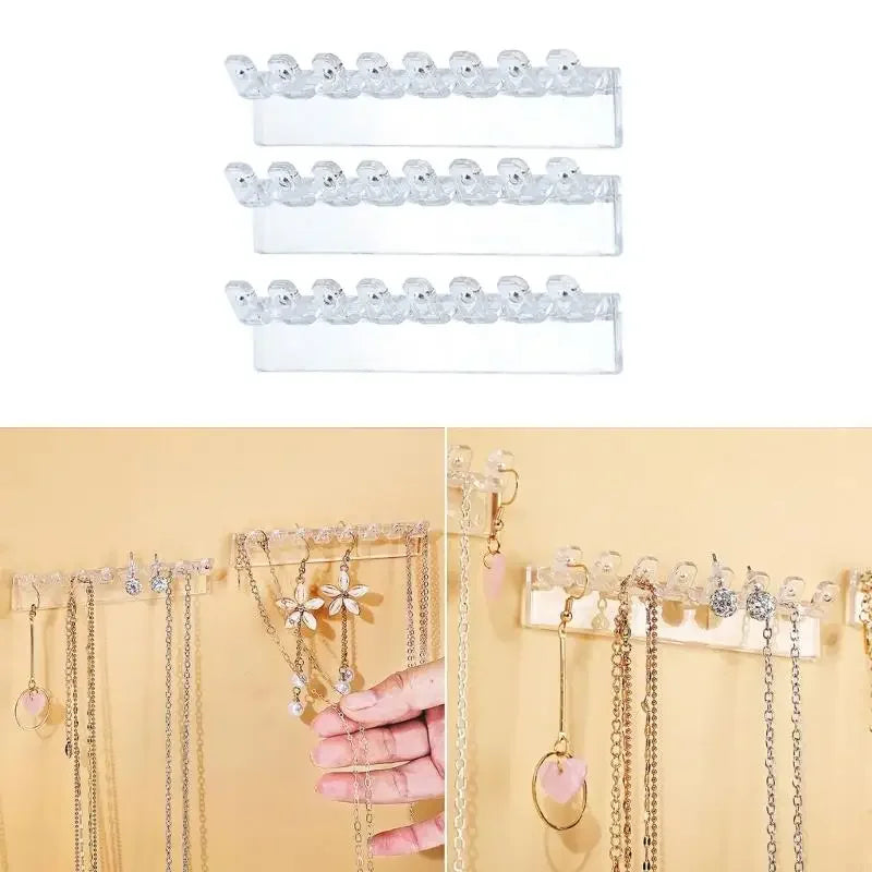Clear Necklace Organizers Hangings Plastic Necklace Earrings Holder Wall Organizers For Bracelets Rings And Earrings H8WF
