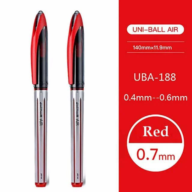 Japan Uniball Gel Pen AIR Straight Liquid Signature Pen UBA-188 Black Technology 0.5/0.7mm Free Writing School Supplies