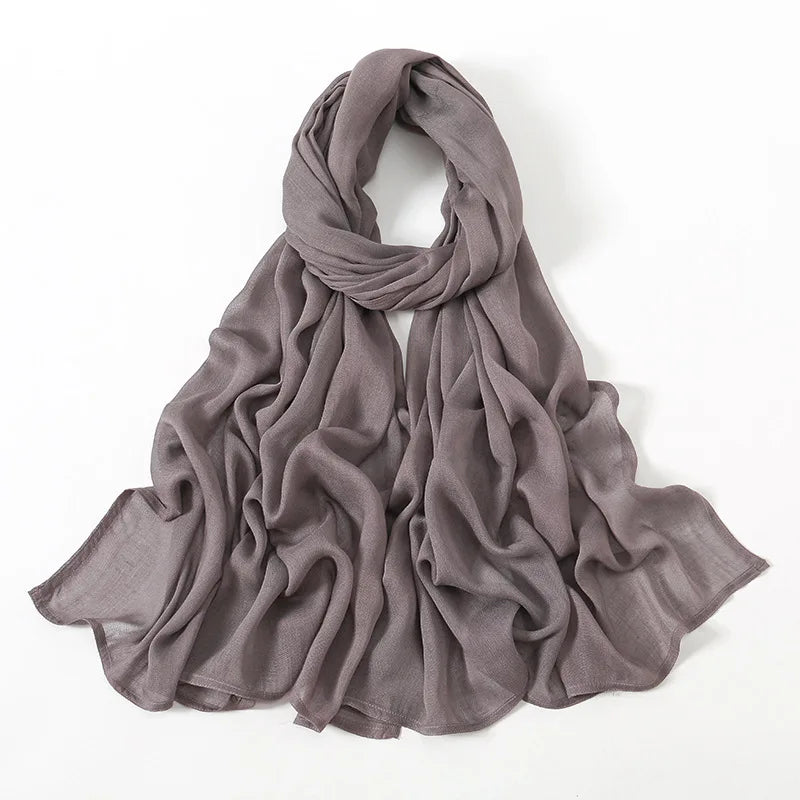 New Muslim Hijabs for Women Scarf Thin Plain Shawls Femme Musulman Soft Viscose Rayon Headscarf Islamic Turban Headband 190x85cm