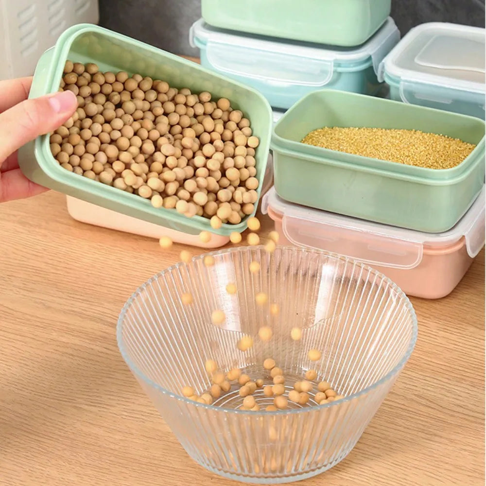 2pcs Mini Refrigerator Crisper Lunch Box Kitchen Bento Box Leakproof Food Container for Camping and Picnic Home Supplies