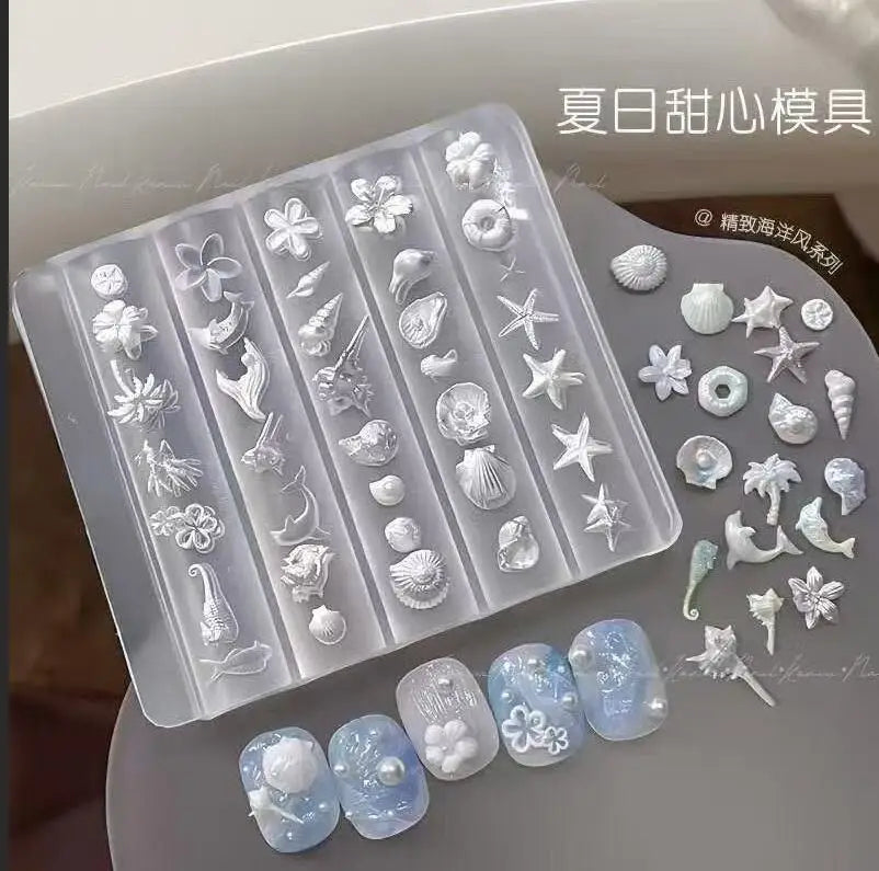 1Pcs 3D Bowknot Silicone Nail Mold Ballet Ribbon Tie Nail Charms Transparent Nails Template Carving Bowtie Manicure Stencil Tool