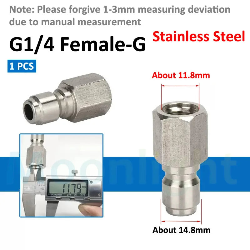 1/4" 3/8" 1/2" High Pressure Quick Connector Car Washer Adapter Water Gun Hydraulic Couplers Couplings for Garden Irrigation