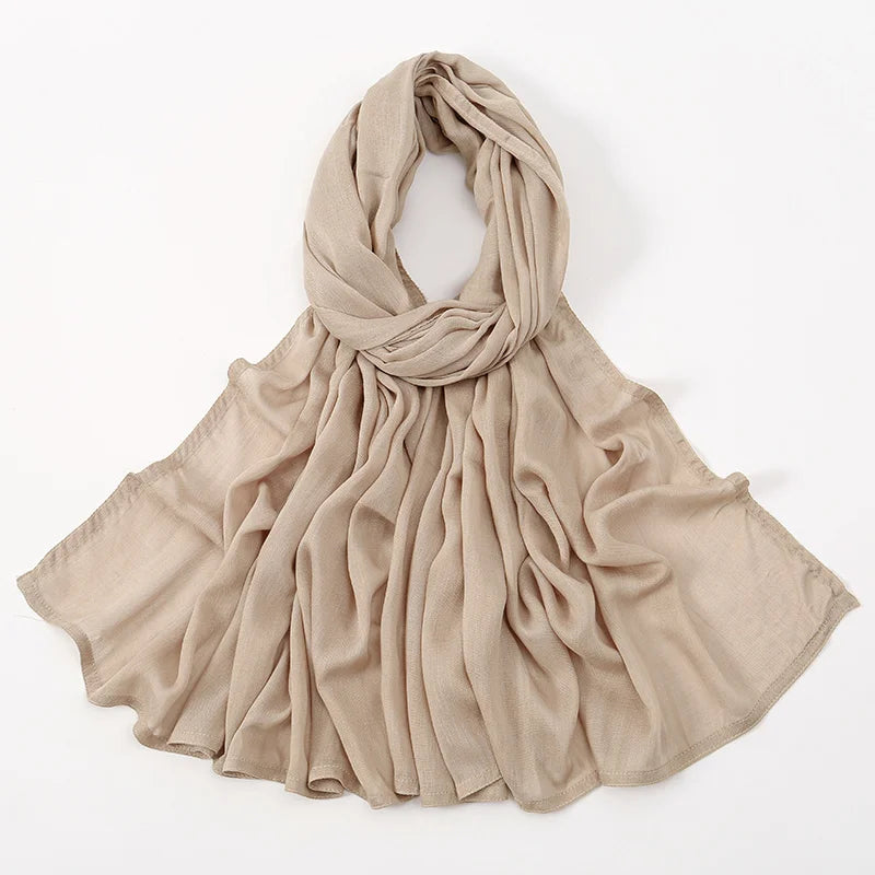 New Muslim Hijabs for Women Scarf Thin Plain Shawls Femme Musulman Soft Viscose Rayon Headscarf Islamic Turban Headband 190x85cm