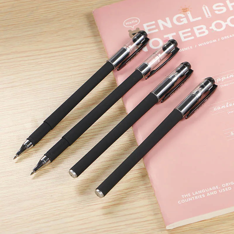 10Pcs/Set Gel Pens Set 0.5mm Black Ink Refill Gel Pen Bullet Tip School & Office Supplies Stationery Kawaii Accessory Stationery