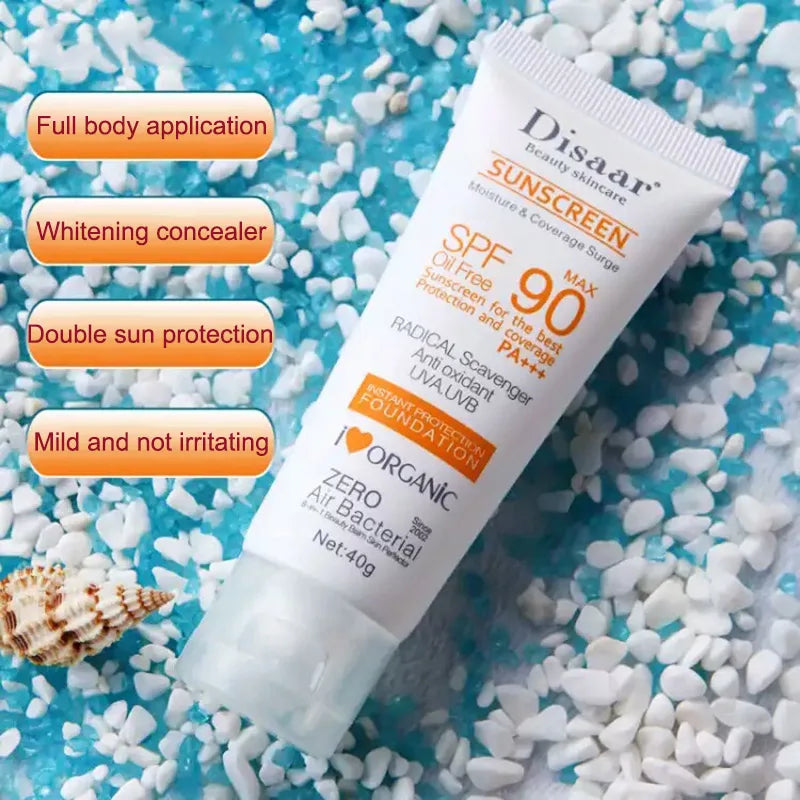 Facial Moisturizing Sunscreen SPF 90 Waterproof All-round UVA UVB Blue Light Resistance for Outdoor Sports Cycling Swimming