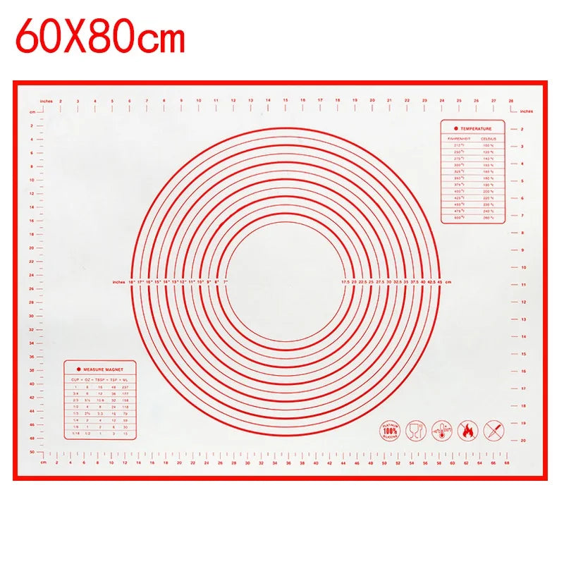 UNTIOR 1PCS Silicone Baking Mat Kneading Pad Dough Mat Pizza Cake Dough Maker Kitchen Cooking Grill Non-Stick Gadgets Bakeware
