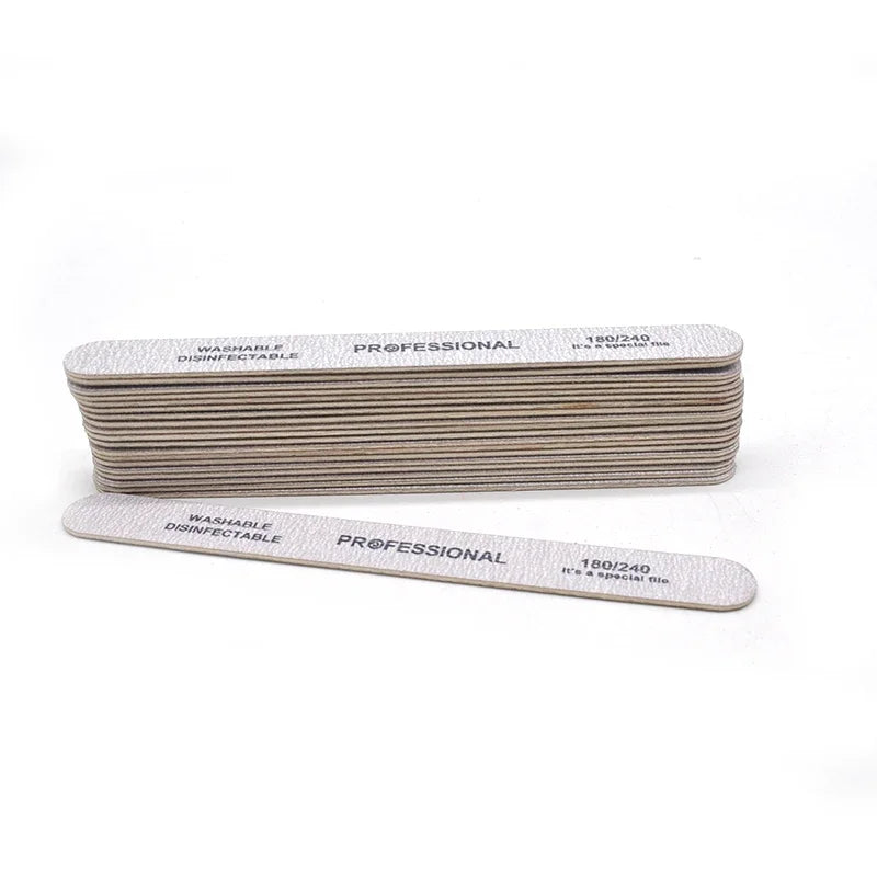 20pcs Nail Files UV Gel Nail Polish Lime a Ongle Professional Washable Nails Files Sandpaper Manicure Pedicure Art DIY Tool 