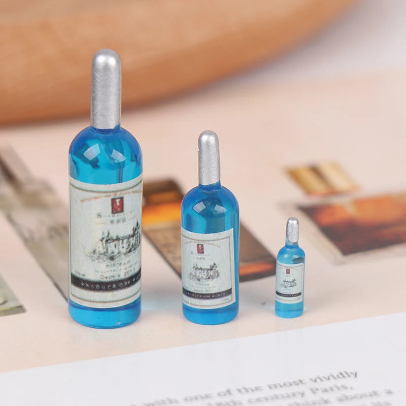 1 Set 1/12 Miniature Wine Bottles Dollhouse Kitchen Accessories - Mini Dolls House Living Room Accessories Beer Drink Bottles
