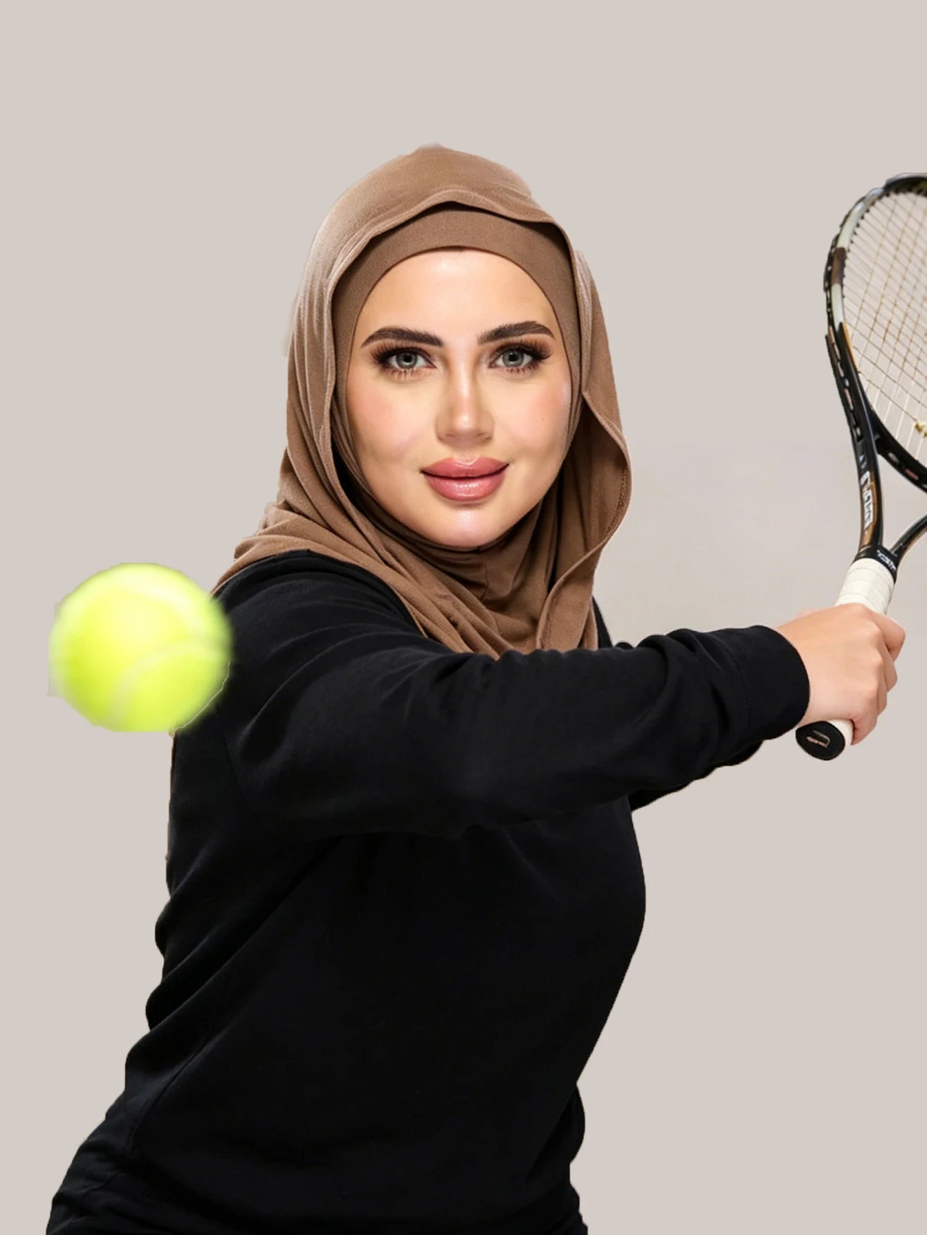 Gym Sport Hooded Hijab Jersey Instant Sport Undercap Soft Stretch Instant Hijab for Muslim Women Easy Wear Sports Turban