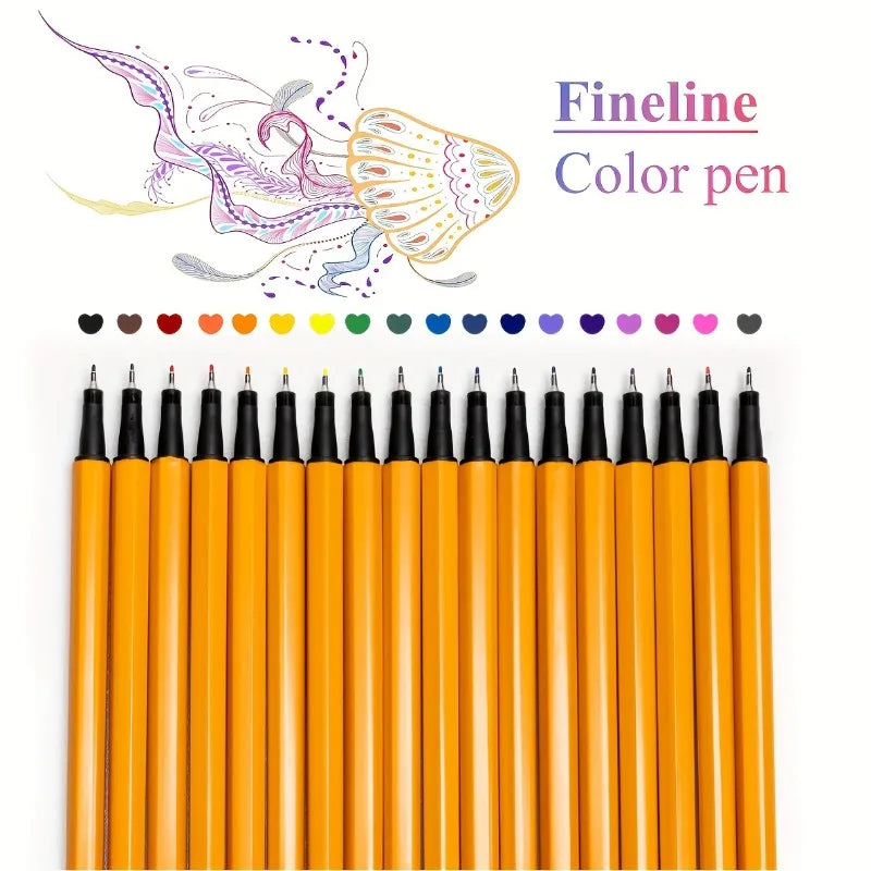 12/24pcs Colorful Fine Liner Pen Set,Waterproof Color Markers for Drawing, Office Notes,School Stationery Gift，Classroom Marking