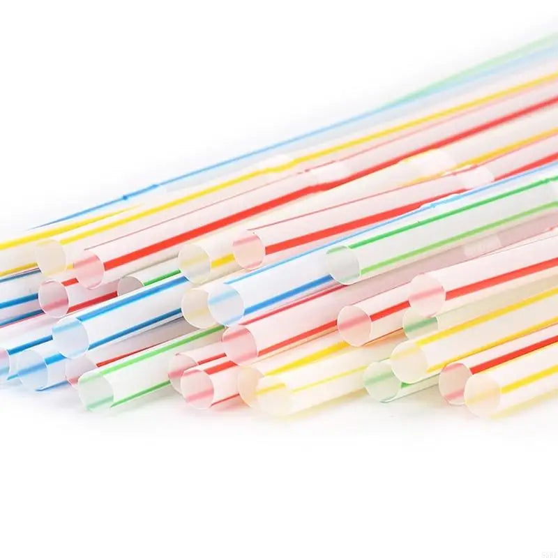 3X100PC Colorful Bendable Straw Drinking Kunststof Straw for Milk Tea Bar Party Rietjes Drinking Wedding Kitchen Beverage Straws
