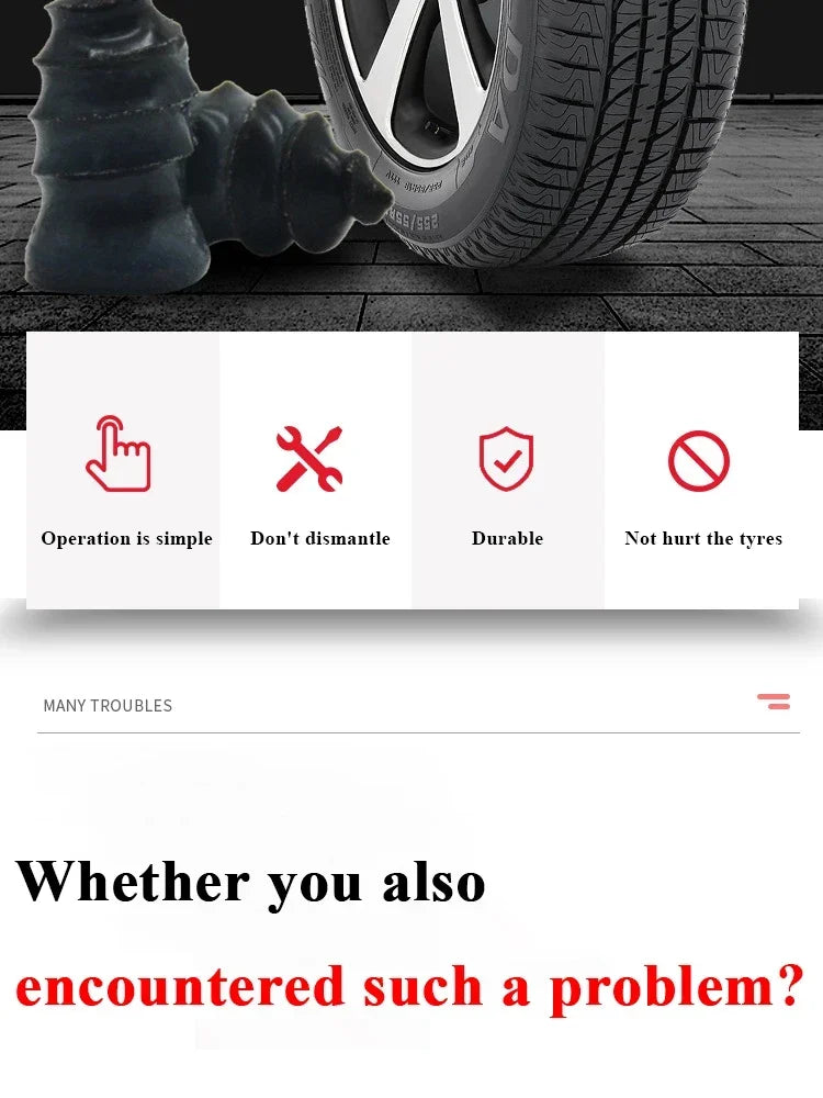 10/30Pcs Car Tyre Repair Rubber Nail Set Universal Car Motorcycle Tyre Repair Nails Truck Scooter Bike Tire Puncture Repair Tool