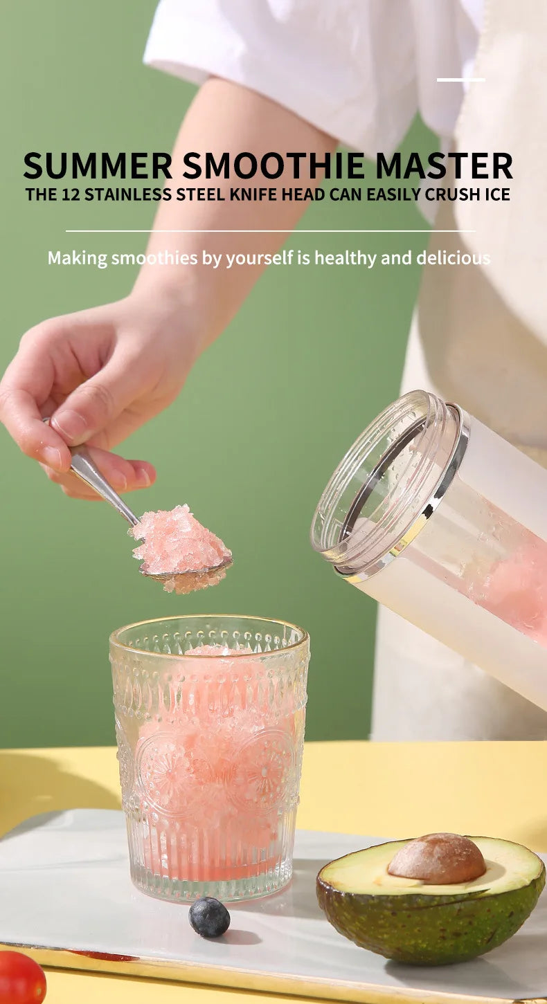 HOMEFISH Portable Rechargeable Compact Juice Cup Multi-functional Blender for Students - On-the-Go Fresh Juice Maker
