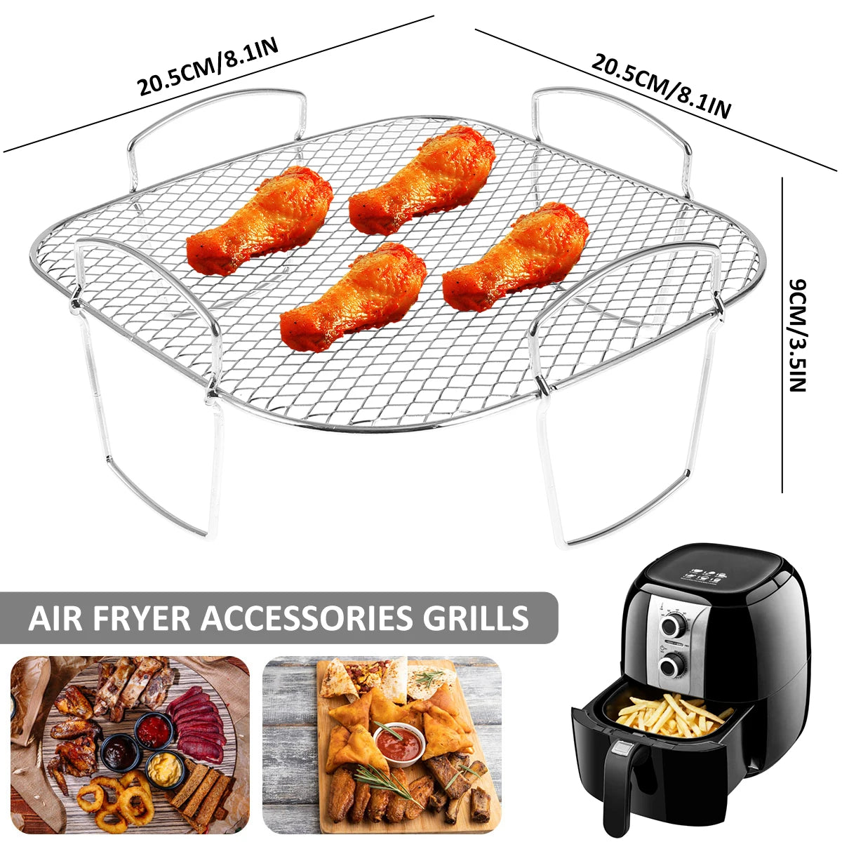 Multifunctional Roasting Rack Compatible Airfryer Dehydrator BBQ Rack Steamer Roasting Cooking Tools for Air Fryer Accessories