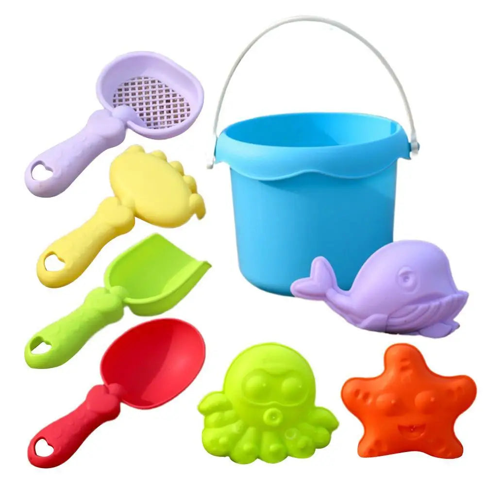 Kids Beach Toy Set Baby Sand & Water Play Kit with Bucket Shovel Rake Watering Can Summer Outdoor Sandbox Tools for Toddlers