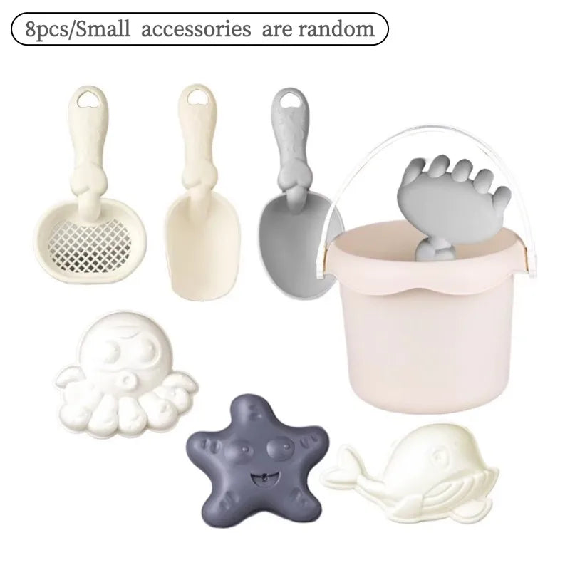 Kids Beach Toy Set Baby Sand & Water Play Kit with Bucket Shovel Rake Watering Can Summer Outdoor Sandbox Tools for Toddlers