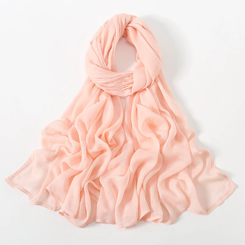 New Muslim Hijabs for Women Scarf Thin Plain Shawls Femme Musulman Soft Viscose Rayon Headscarf Islamic Turban Headband 190x85cm