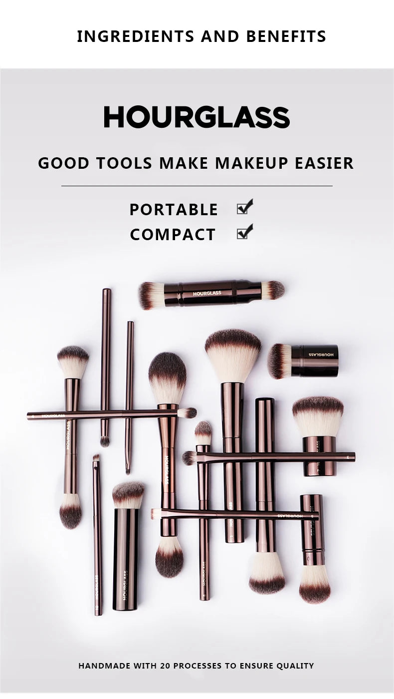 Hourglass Makeup Brush- No.6 Tapered Blender Brush Soft and Skin-friendly Fiber Hair Fashion Design Single Eye Brush
