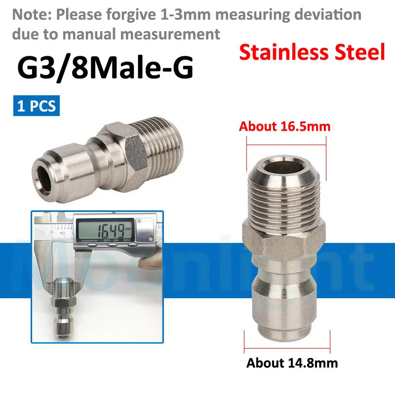 1/4" 3/8" 1/2" High Pressure Quick Connector Car Washer Adapter Water Gun Hydraulic Couplers Couplings for Garden Irrigation
