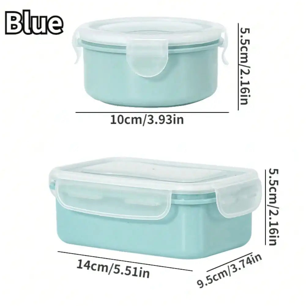 2pcs Mini Refrigerator Crisper Lunch Box Kitchen Bento Box Leakproof Food Container for Camping and Picnic Home Supplies