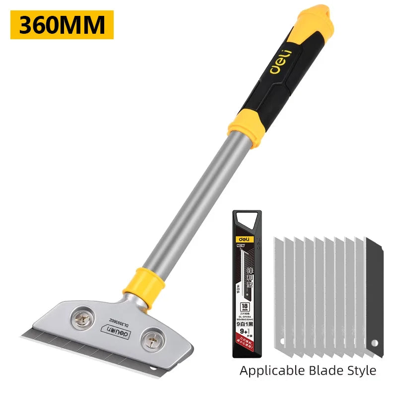 Deli Portable Cleaning Knife Cleaning Shovel Cutter Glass Floor Tiles Scraper Blade Seam Removal Household Kitchen Hand Tool