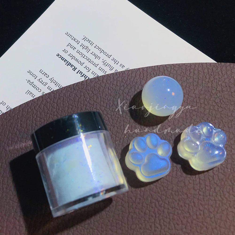 Pearl White Nails Glitter Aurora - Hailey Bieber Nails Moonlight Powders Fritillary Shell Mirror Pigment Nail Decoration