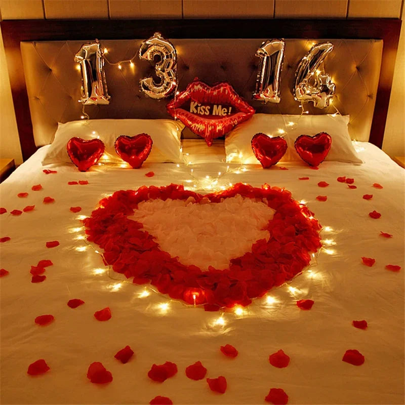1000Pcs Top Colorful Artificial Fake Rose Petals Red White Gold Roses Petal Flowers Romantic Wedding Party Valentine Decor