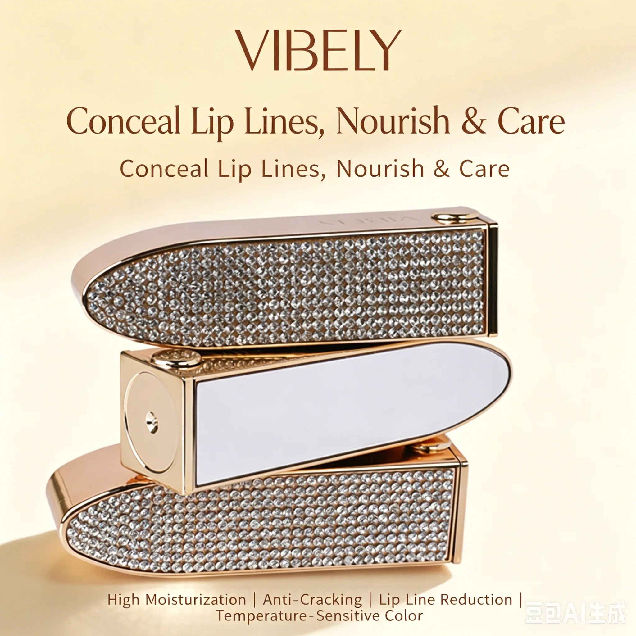 VIBELY Color Changing Lipstick with Shimmer Glitter, Nourishing Hydrating Lip Balm, Moisturizing Lip Care for Dry Lips, Daily Us