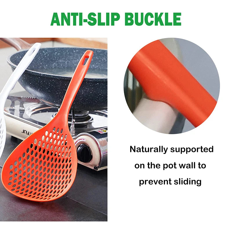 large scoop colander strainer kitchen large noodle scoop long handled drain filter noodle dumpling wonton scoop