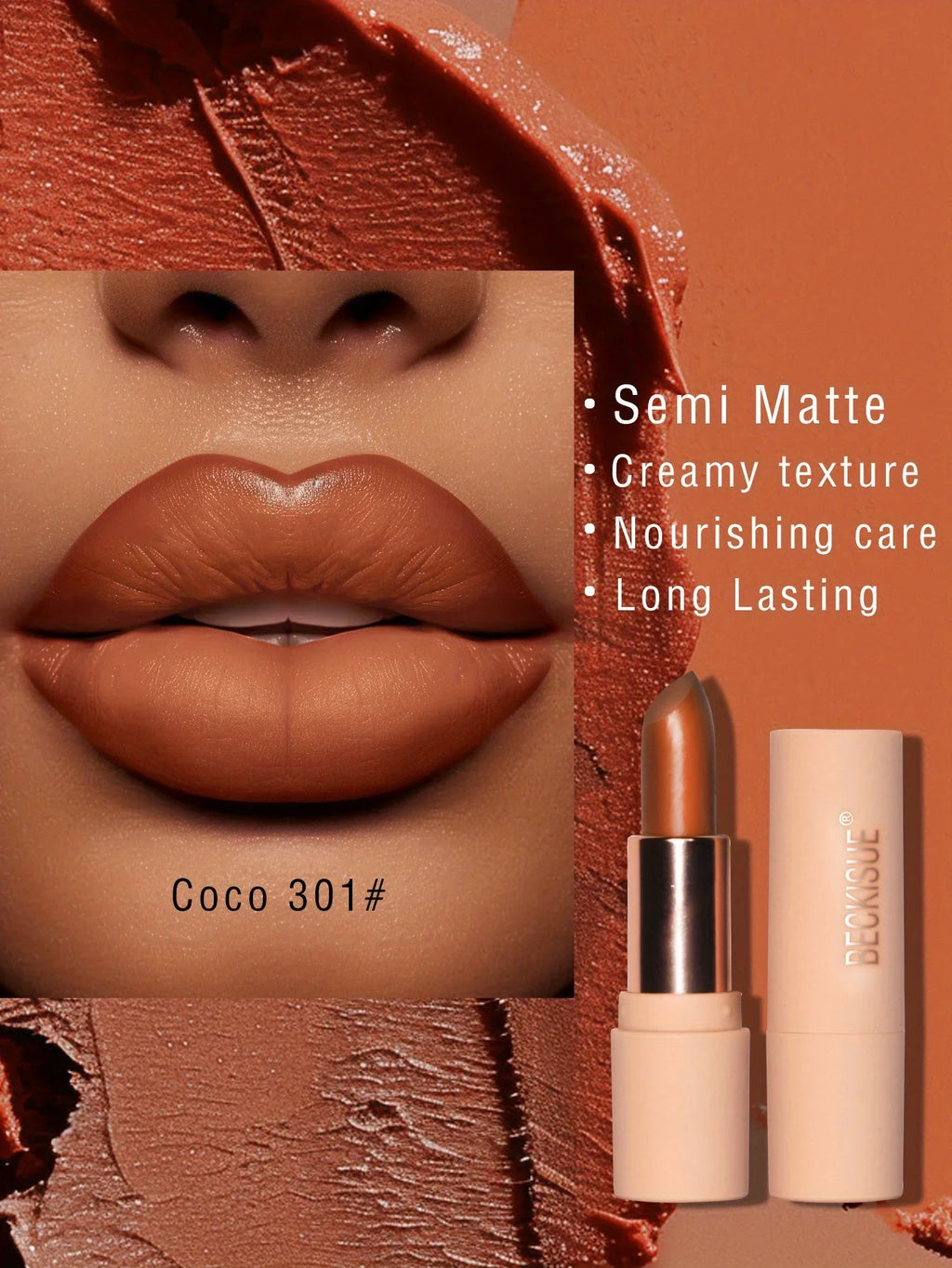 Bare Matte Silky Matte Lipstick Long-lasting Waterproof and glossy finish, Easy to color