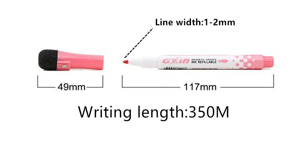 Gxin G-208 8Pcs Erasable Markers Set Colors Magnet Whiteboard Ink Pens School Teacher Resources Graffiti Drawing.Color Markers.